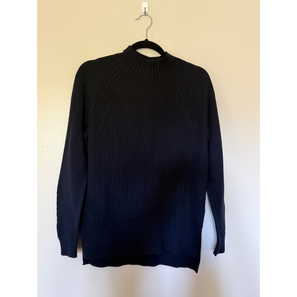 Banana Republic Navy Blue Ribbed Mock Neck Sweater